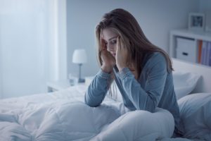 Woman having a trouble sleeping