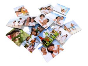 happy family photos isolated over a white background