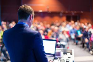 Speaker at a business conference