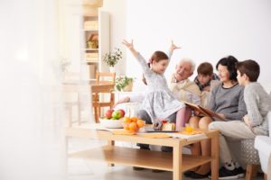 Kids spending time with their grandparents