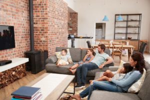Family in the living room