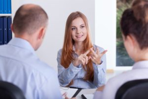 at a job interview