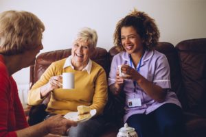 elderly talking to each other