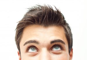 man looking upwards