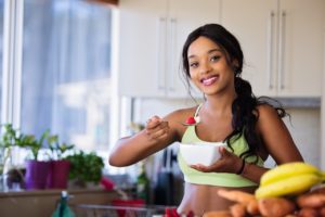 eating healthy food