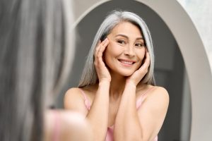 mature aging woman beauty concept