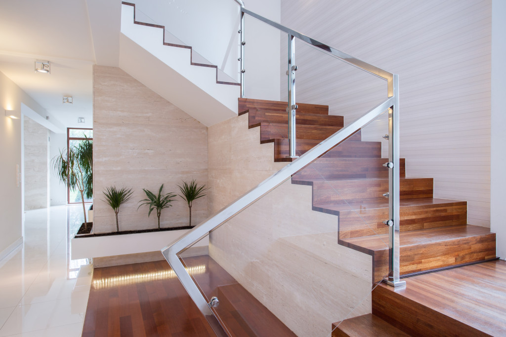 stylish staircase of modern home
